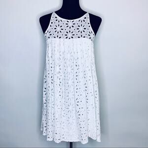 Milly New York white floral eyelet sleeveless dress size 6 bridal Easter spring